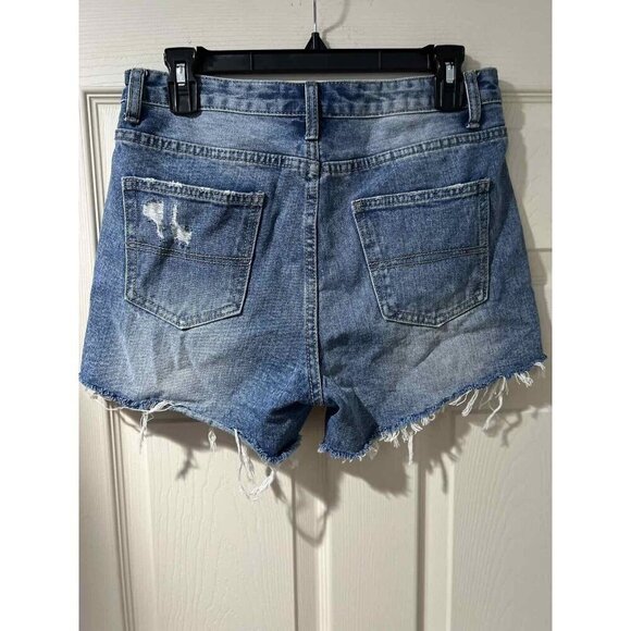Gracia Women Distressed Denim Shorts Blue Size Large - Picture 5 of 12